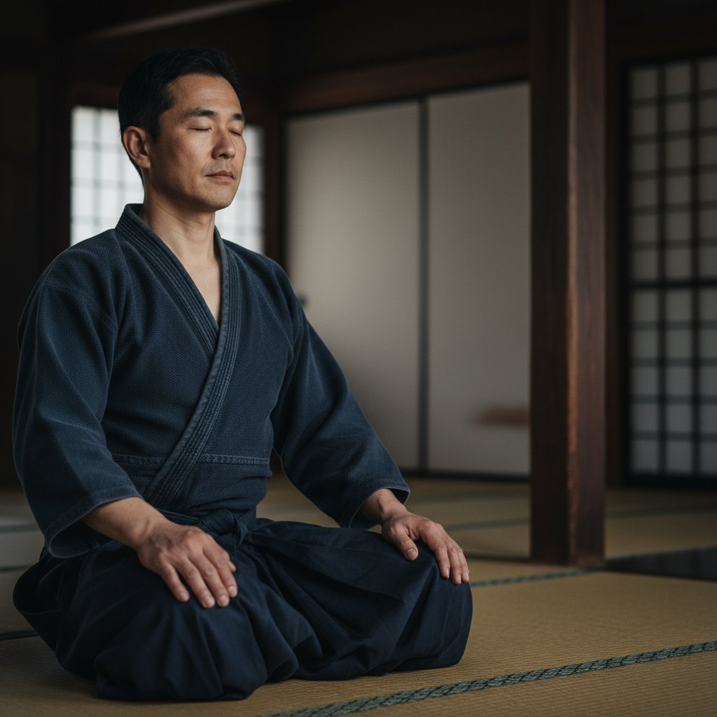 Martial arts instructor demonstrating technique
